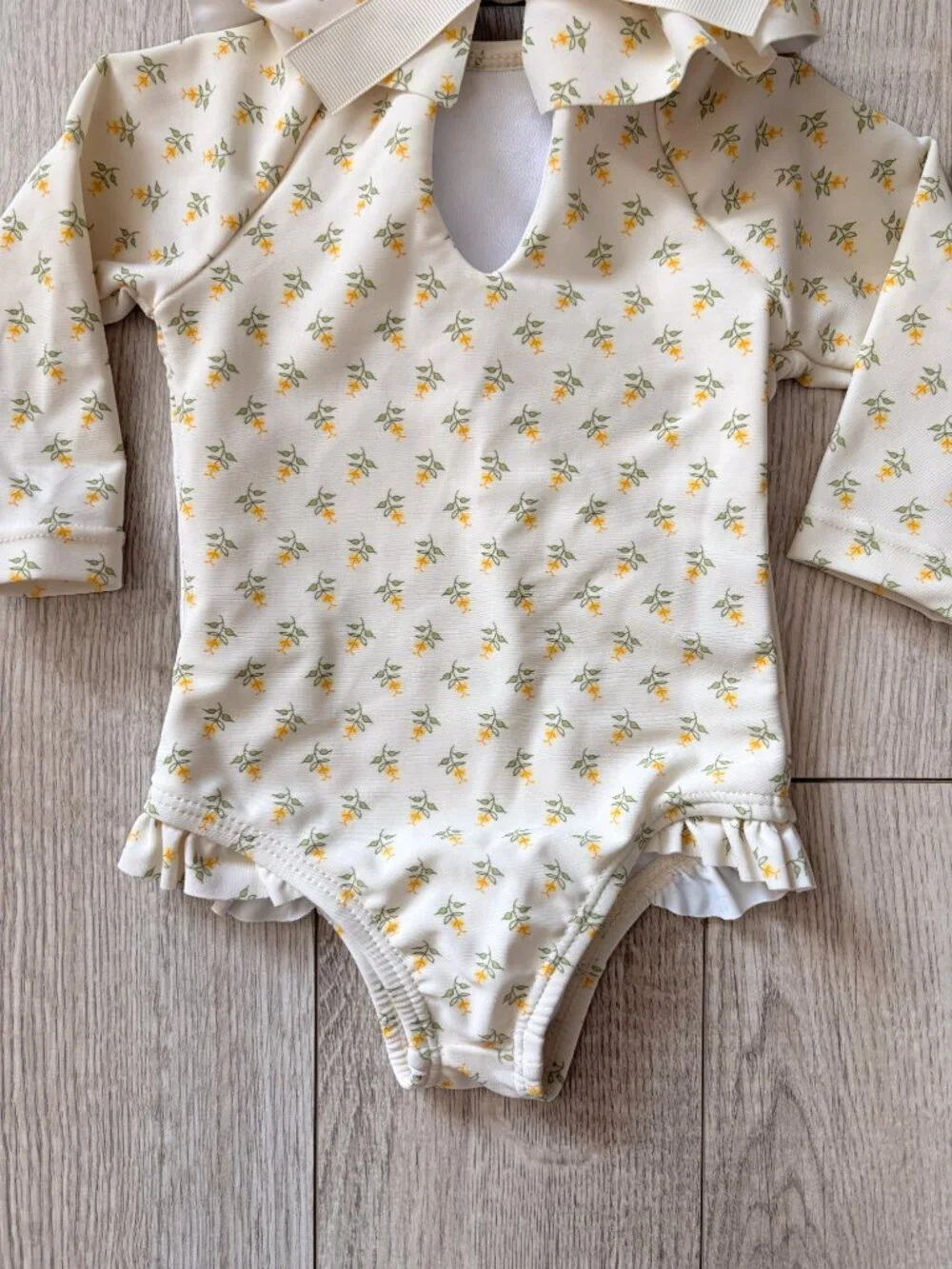 Edgehill Collection x Kristin Ellen Hockman Yellow Floral One Piece Swimsuit 3M